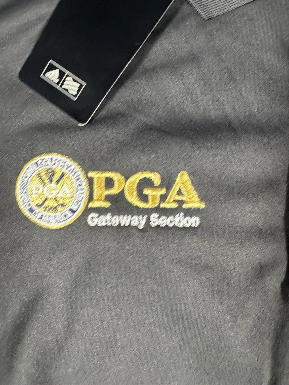 Adidas Golf Polo Shirt Mens XL Gray Slice Of Life PGA Short Sleeve Puremotion